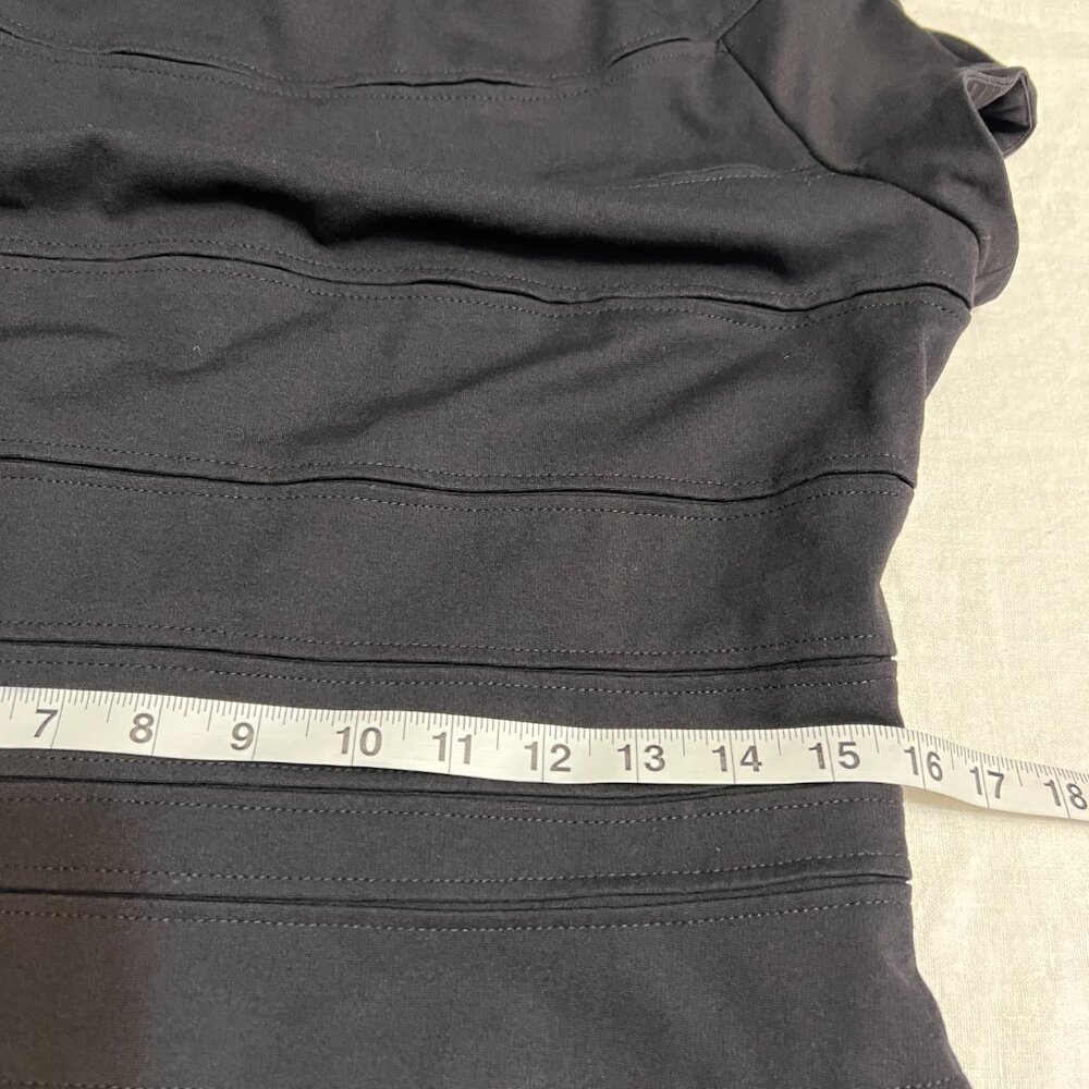 Escada Black Sheath Dress 40/M Cap Sleeve Cocktail Career Party Classic Stretch - Picture 10 of 13